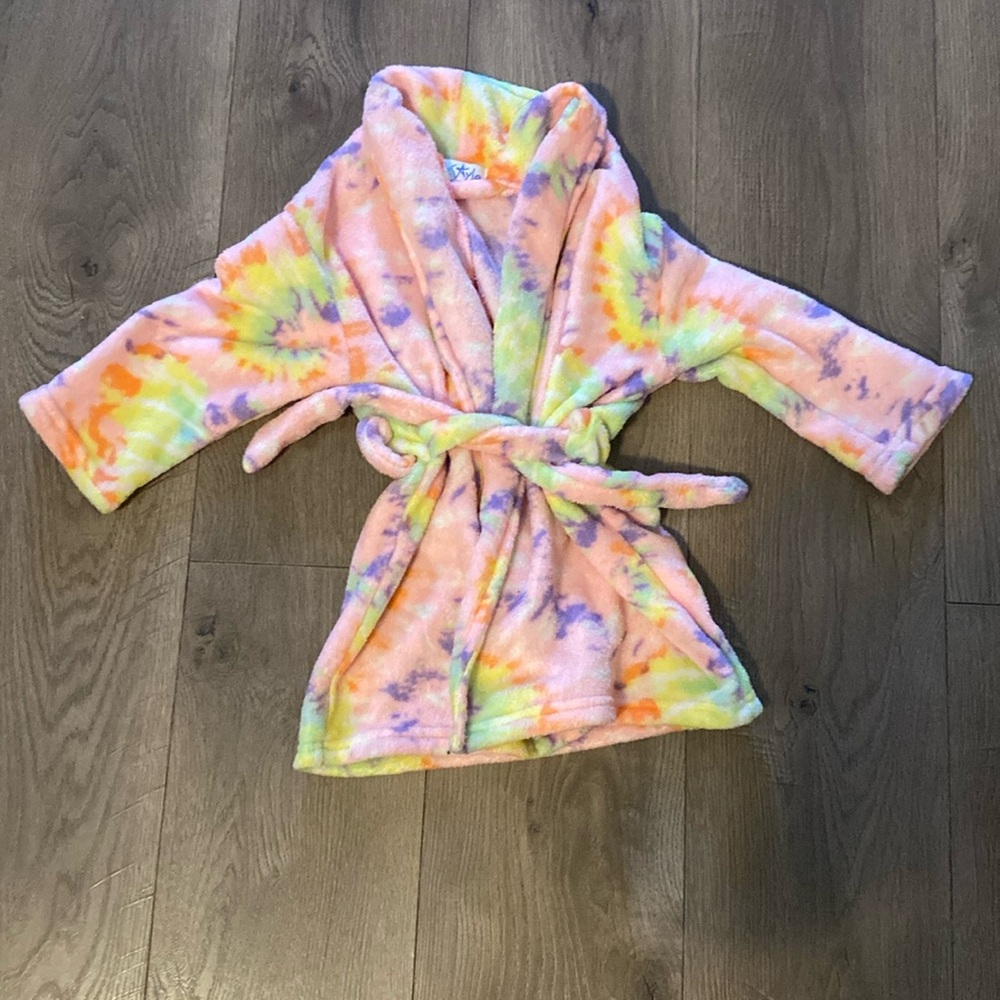 Pink tie dye robe 4t